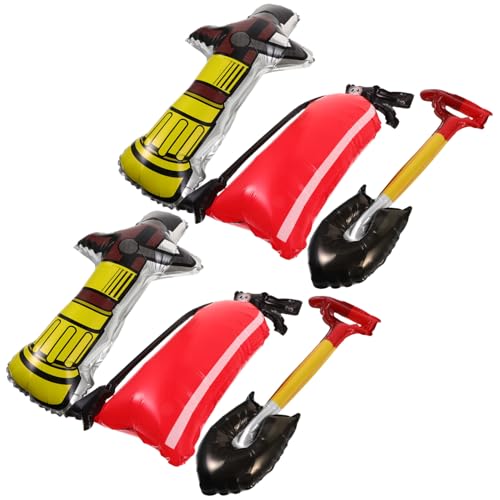 SOPOTUTU Teiliges Feuerwehr Party Deko mit Feuerlöscher und Schaufel Förmigen Aluminiumfolie Luftballons Einfach Aufblasbar Stabile Feuerwehr Accessoires für Kindergeburtstag von SOPOTUTU