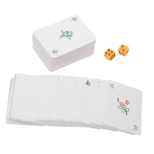 SOPOTUTU Teiliges Mini Mahjong Kartenspiel Lustiges Chinesisches Reisespiel mit Papierkarten und Würfeln Leichtes Stabiles Mahjong Kartenset für Party Familie und Unterwegs SOPOTUTU Teiliges Mini Mahjong Kartenspiel Lustiges Chinesisches Reisespiel mit Papierkarten und Würfeln Leichtes Stabiles Mahjong Kartenset für Party Familie und Unterwegs von SOPOTUTU