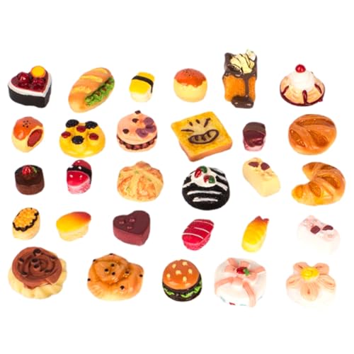 SOPOTUTU Teiliges Miniatur Fake Dessert Set aus Resin Realistisches Sushi und Kuchen Modell Dekoratives Puppenhaus Zubehör Vielseitiges Spiel und Dekorationsset für DIY und Mini Haus von SOPOTUTU