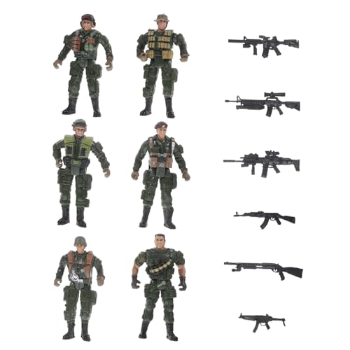 SOPOTUTU Teiliges Miniatur Soldaten Modell Militärische Actionfiguren Realistische Sammlerfiguren Vielseitig für Sandtisch Dekoration und Spiel Geeignet in Grün und Tarnfarben von SOPOTUTU