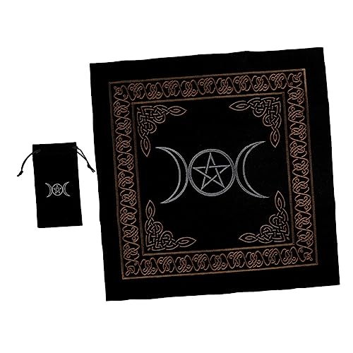 SOPOTUTU Teiliges Tarot Tischdecke mit Mondphasen Velours Tischmatte rutschfest Tarot Karten Aufbewahrungsbeutel für Wahrsagerei und Divinative Anwendungen SOPOTUTU Teiliges Tarot Tischdecke mit Mondphasen Velours Tischmatte rutschfest Tarot Karten Aufbewahrungsbeutel für Wahrsagerei und Divinative Anwendungen von SOPOTUTU