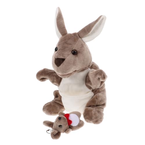 SOPOTUTU Tierhandspielzeug Weiche Känguru Puppe Tierspielzeug Tierhandpuppen Cartoon Handpuppe Kreatives Puppenspielzeug Geschichtenerzählpuppe Kinderhandpuppe Handpuppenspielzeug von SOPOTUTU
