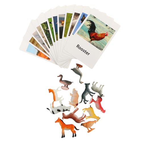SOPOTUTU Tiermodellkarten für Früherziehung mit Buntem Design Interaktives Kognitives Lernspielzeug Tiererkennung und Eltern Junge Mädchen Spiel Sicheres Pädagogisches Matching von SOPOTUTU