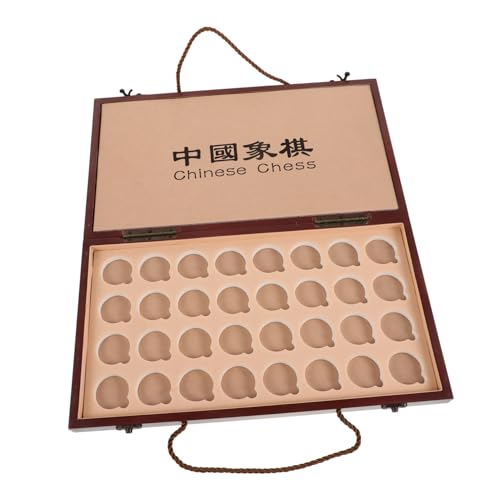 SOPOTUTU Tragbares Chinesisches Schach Set aus Holz mit Doppeltem Aufbewahrungs Spielbrett Faltbares Design Robustes Holzmaterial Geschenk für Schachliebhaber Geeignet für Anfänger und von SOPOTUTU