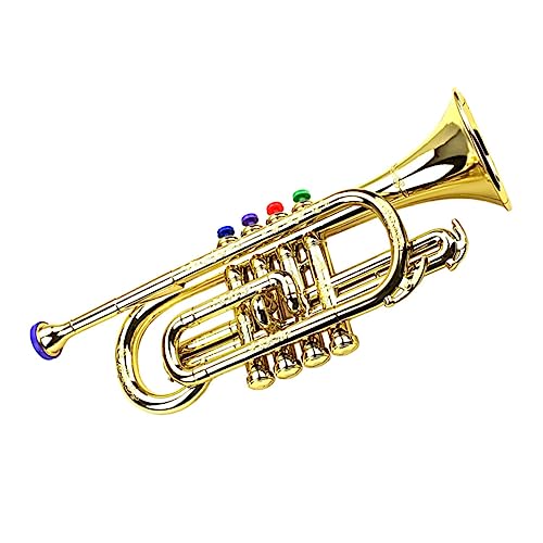 SOPOTUTU Trompete Töne Leichtes Musikinstrument für Anfänger Trompete Goldfarben für Kleinkinder und Musikförderung von SOPOTUTU