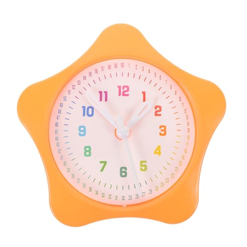 SOPOTUTU Uhrlernen Für Uhr Für Kleine Lernuhr Erzählen Unterrichten Klassenzimmer Uhr Modell Anzeige Uhr Modell Requisite Lernzeit Uhr Modelle Kunststoff Orange von SOPOTUTU