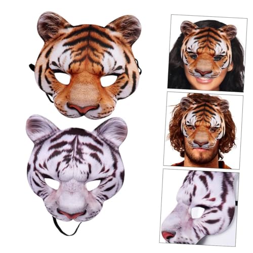 SOPOTUTU Unisex Tiger Maske Weiß Gelb Karneval Halloween Cosplay Tiergesicht Faschingskostüm Party Requisite für Damen Herren SOPOTUTU Unisex Tiger Maske Weiß Gelb Karneval Halloween Cosplay Tiergesicht Faschingskostüm Party Requisite für Damen Herren von SOPOTUTU
