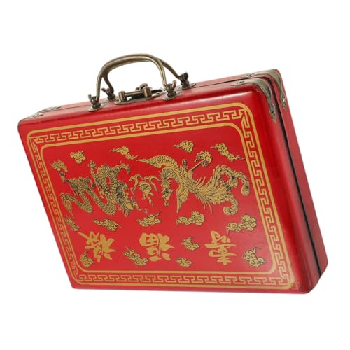 SOPOTUTU Vintage Mahjong Aufbewahrungsbox Traggriff Große Kapazität Für Mahjong Spielsteine Schnallendesign Für Sichere Aufbewahrung Für Reisen Und Partys von SOPOTUTU