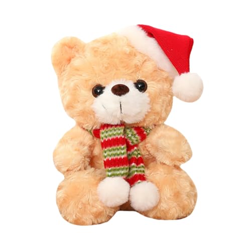 SOPOTUTU Weicher Plüschbär Weihnachtsdekoration Kuscheliger Plüschbär Festliche Tischdeko für Jungen Mädchen von SOPOTUTU