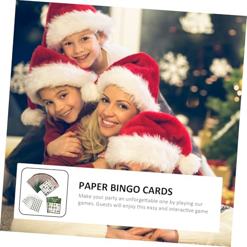 SOPOTUTU Weihnachtliche Bingo Karten aus Papier für Lustige Partyspiele Quadratisch Sichere Materialien für Familien Geburtstage Schul und Weihnachtsfeiern Gemischt von SOPOTUTU