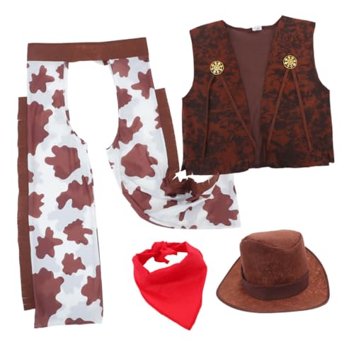 SOPOTUTU Western Cowboy Kostüm Set Teilig mit Hut und Halstuch Western Outfit für Halloween und Motto Partys für Jungen Komplettset für Rollenspiele und Geburtstagsfeiern SOPOTUTU Western Cowboy Kostüm Set Teilig mit Hut und Halstuch Western Outfit für Halloween und Motto Partys für Jungen Komplettset für Rollenspiele und Geburtstagsfeiern von SOPOTUTU