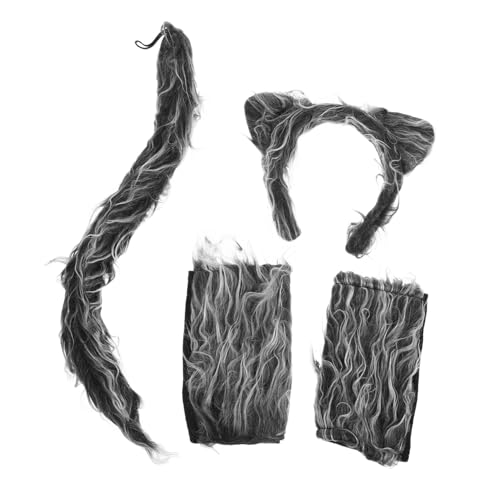 SOPOTUTU Wolf Kostüm Teilig mit Stirnband Handschuhen und Cosplay Kit für Halloween Fasching und Themenparty Komfortables Material Vielseitiges Tierkostüm Zubehör SOPOTUTU Wolf Kostüm Teilig mit Stirnband Handschuhen und Cosplay Kit für Halloween Fasching und Themenparty Komfortables Material Vielseitiges Tierkostüm Zubehör von SOPOTUTU