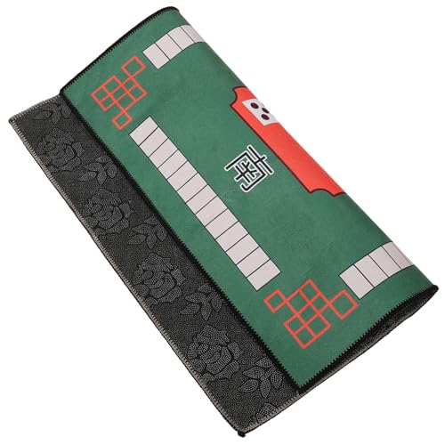 SOPOTUTU rutschfeste Dicke Mahjong tischmatte mit Geräuschreduzierung Spieltischauflage für Poker Domino und Brettspiele Quadratische Schutztischdecke Grün von SOPOTUTU