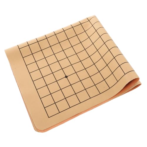 SOPOTUTU zusammenklappbares Spielbrett Schachbrett Turnier Schachmatte Schachspiel-Requisite Planke Falten Kunstleder Light Brown von SOPOTUTU