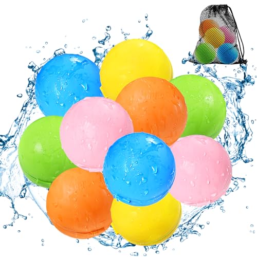 Wiederverwendbare Wasserballons, Nachfüllbare Wasserbälle - Poolspielzeug für Jungen und Mädchen, Outdoor-Aktivitäten Wasserspielzeug für Kinder Selbstdichtender Wasserspritzball (10Pack) von SOPPYCID