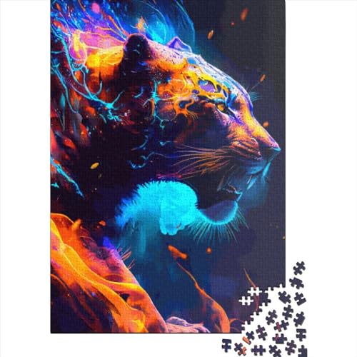 1000-teiliges Puzzle, Jaguar-Puzzle für Holzpuzzle, Lernspiele für Erwachsene und 1000 Teile (75 x 50 cm) von SOQWBYG
