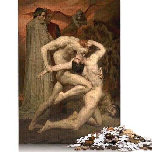 1000-teiliges Puzzle für Erwachsene, Dante und Virgil, Puzzle, Familienspiel, Holzpuzzle, 1000 Teile (75 x 50 cm) von SOQWBYG