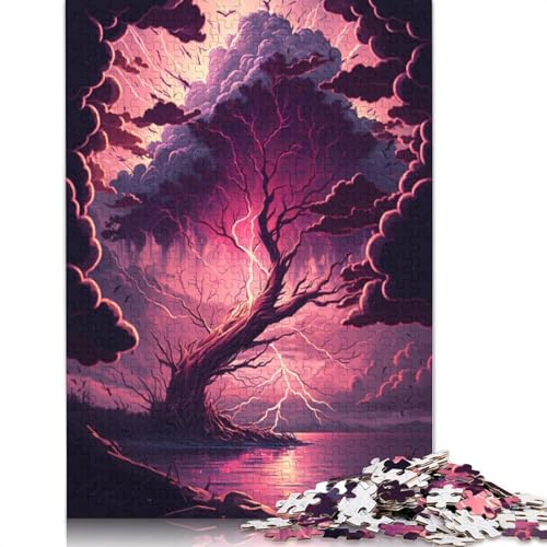 1000-teiliges Puzzle für Erwachsene, Fantasie-Kirschblütenbaum, Puzzle zum Selbermachen, Holzpuzzle, Spielzeug, Heimdekoration, 1000 Stück (75 x 50 cm) von SOQWBYG