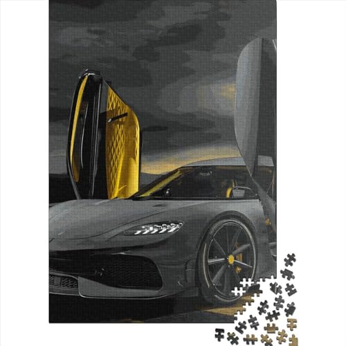 1000-teiliges Puzzle für Erwachsene, Sportwagen-Puzzle, Familienspiel, Holzpuzzle, 1000 Teile (75 x 50 cm) von SOQWBYG