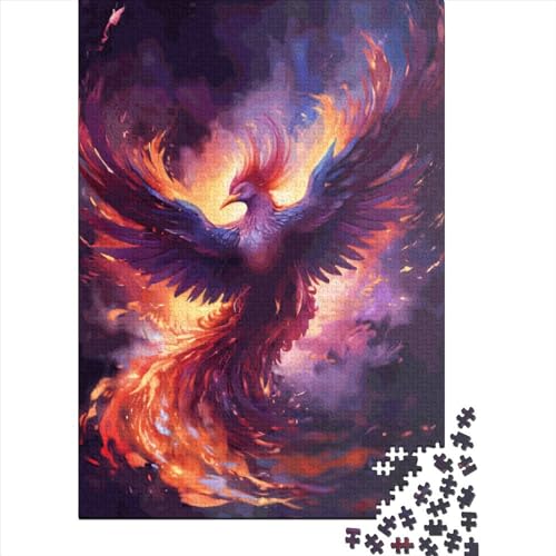 1000-teiliges Puzzle für Erwachsene, Vogel Phönix, Puzzle für Erwachsene, rechteckiges Holzpuzzle, kreatives Puzzle, 1000 Teile (75 x 50 cm) von SOQWBYG