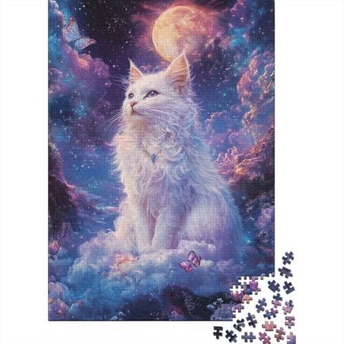 1000-teiliges Puzzle für Erwachsene, süßes Kätzchen-Puzzle für Erwachsene, rechteckiges Holzpuzzle, kreatives Puzzle, 1000 Teile (75 x 50 cm) von SOQWBYG