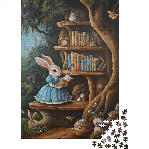 1000-teiliges Puzzle für Erwachsene, süßes Osterhäschen-Puzzle für Erwachsene, rechteckiges Holzpuzzle, kreatives Puzzle, 1000 Teile (75 x 50 cm) von SOQWBYG