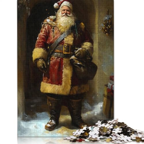1000-teiliges Puzzle für Erwachsene „Weihnachtsmann-Porträt-Puzzles, schwieriges Puzzle, Lernspiele, Heimdekoration, 1000 Teile (75 x 50 cm) von SOQWBYG