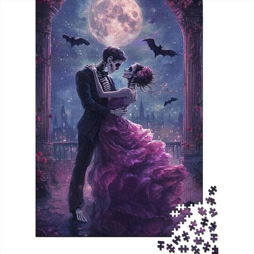 1500 Teile Skelett-Liebhaber-Puzzle für Erwachsene, Holzpuzzle, Familienpuzzlespiel, Stressabbau-Puzzle für Erwachsene ab 18 Jahren, 1500 Teile (85 x 57 cm) von SOQWBYG