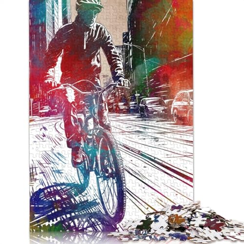 1500-teiliges Puzzle, Radsport, Sport, Kunst, 1 Puzzle für Holzpuzzle, Lernspiele für Erwachsene und 1500 Teile (85 x 57 cm) von SOQWBYG