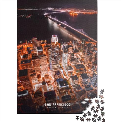 1500-teiliges Puzzle, San Francisco, Puzzle für Holzpuzzle, Lernspiele für Erwachsene und 1500 Teile (85 x 57 cm) von SOQWBYG