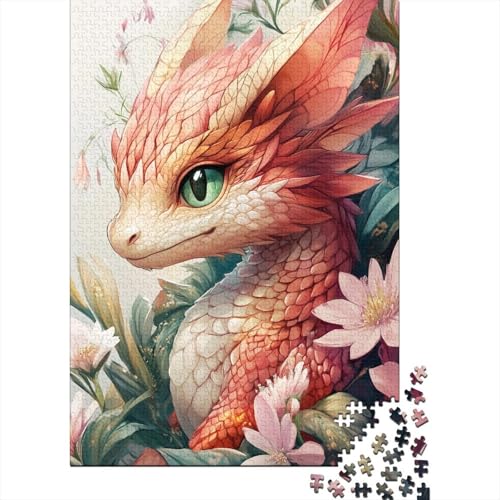 1500-teiliges Puzzle, süßes Drachen-Puzzle für Kleinkinder, für Holzpuzzle, Lernspiele für Erwachsene und 1500 Teile (85 x 57 cm) von SOQWBYG