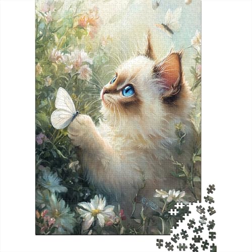1500-teiliges Puzzle, süßes Kätzchen-Puzzle für Holzpuzzle, Lernspiele für Erwachsene und 1500 Teile (85 x 57 cm) von SOQWBYG