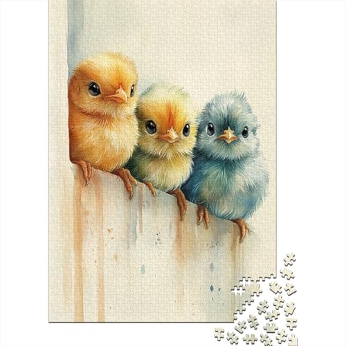 1500-teiliges Puzzle, süßes Küken-Puzzle für Holzpuzzle, Lernspiele für Erwachsene und 1500 Teile (85 x 57 cm) von SOQWBYG