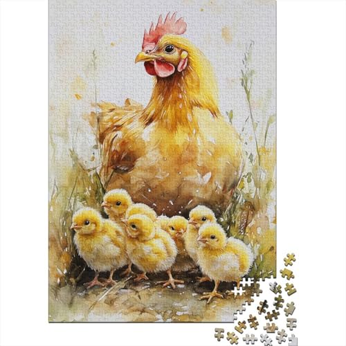 1500-teiliges Puzzle, süßes Küken-Puzzle für Holzpuzzle, Lernspiele für Erwachsene und 1500 Teile (85 x 57 cm) von SOQWBYG