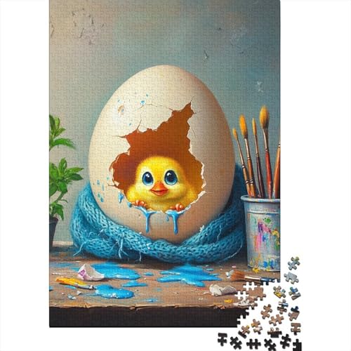 1500-teiliges Puzzle, süßes Küken-Puzzle für Holzpuzzle, Lernspiele für Erwachsene und 1500 Teile (85 x 57 cm) von SOQWBYG
