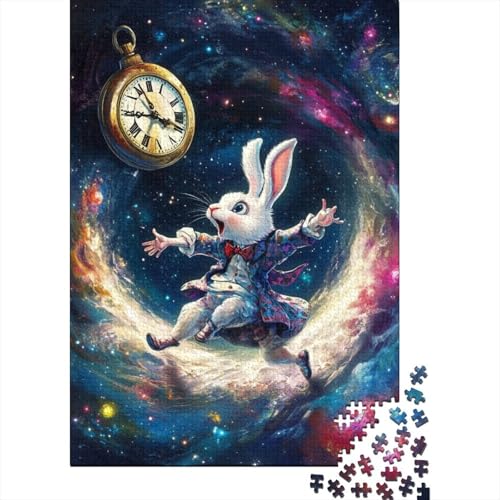 1500-teiliges Puzzle, süßes Osterhäschen-Puzzle für Holzpuzzle, Lernspiele für Erwachsene und 1500 Teile (85 x 57 cm) von SOQWBYG
