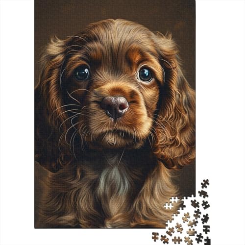 1500-teiliges Puzzle für Erwachsene, Springer Spaniel, Puzzle, Familienspiel, Holzpuzzle, 1500 Teile (85 x 57 cm) von SOQWBYG