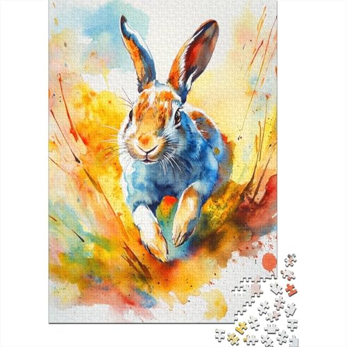 1500-teiliges Puzzle für Erwachsene, süßes Osterhäschen-Puzzle, DIY-Holzpuzzle, Spielzeug, Heimdekoration, 1500 Stück (85 x 57 cm) von SOQWBYG