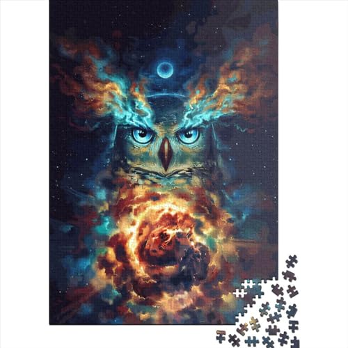 520-teiliges Puzzle, Eulen-Puzzle für Holzpuzzle, Lernspiele für Erwachsene und 520 Teile (52 x 38 cm) von SOQWBYG