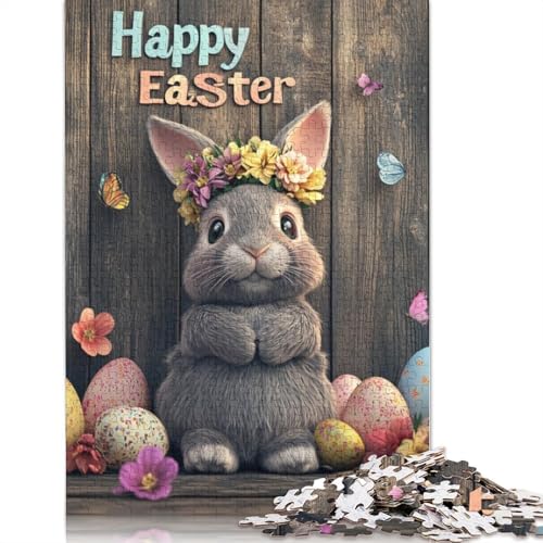 520-teiliges Puzzle, süßes Osterhäschen-Puzzle für Holzpuzzle, Lernspiele für Erwachsene und 520 Teile (52 x 38 cm) von SOQWBYG