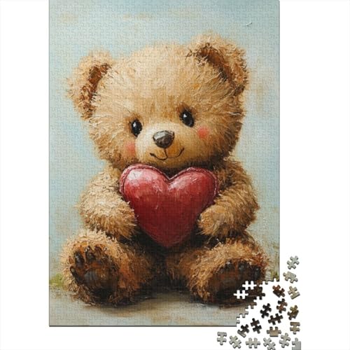 520-teiliges Puzzle, süßes Teddybär-Puzzle für Holzpuzzle, Lernspiele für Erwachsene und 520 Teile (52 x 38 cm) von SOQWBYG