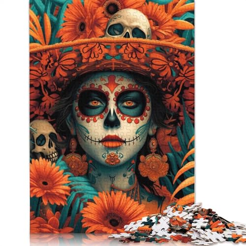 520-teiliges Puzzle „Calavera Catrina“, Puzzle aus Holz, Lernspiele für Erwachsene und 520 Teile (52 x 38 cm) von SOQWBYG