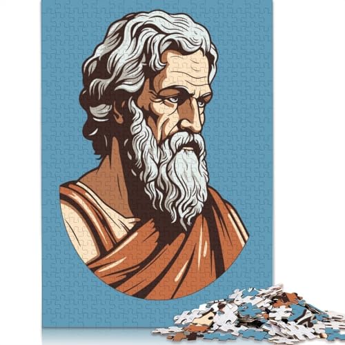 520-teiliges Puzzle „Platon, griechischer Philosoph“, Puzzle für Holzpuzzle, Lernspiele für Erwachsene und 520 Teile (52 x 38 cm) von SOQWBYG
