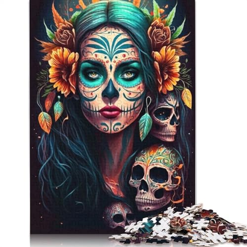 520-teiliges Puzzle für Erwachsene „Fiesta De Los Muertos“, Puzzle zum Selbermachen, Holzpuzzle, Spielzeug, Heimdekoration, 520 Stück (52 x 38 cm) von SOQWBYG