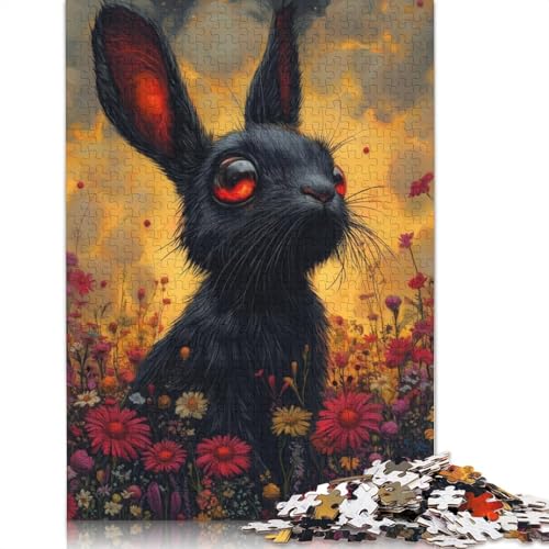 520-teiliges Puzzle mit süßem Osterhasen-Motiv für Erwachsene, Holzpuzzle für die ganze Familie, Stressabbau-Puzzle für Erwachsene ab 18 Jahren, 520 Teile (52 x 38 cm) von SOQWBYG
