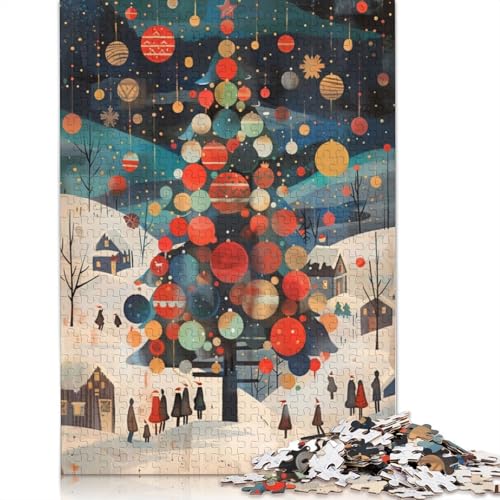 520-teiliges Weihnachtspuzzle für Erwachsene, Holzpuzzle für die ganze Familie, Familienpuzzlespiel, Stressabbau-Puzzle für Erwachsene ab 18 Jahren, 520 Teile (52 x 38 cm) von SOQWBYG