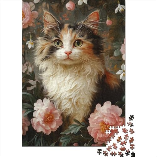 520-teiliges süßes Kätzchen-Puzzle für Erwachsene, Holzpuzzle für die ganze Familie, Stressabbau-Puzzle für Erwachsene ab 18 Jahren, 520 Teile (52 x 38 cm) von SOQWBYG
