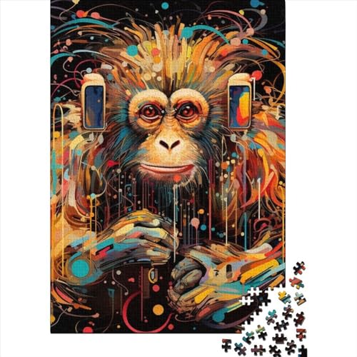 Affenpuzzle, präzises ineinander greifendes rechteckiges Papierpuzzle für Jungen oder Mädchen, 70 x 50 cm/1000 Teile von SOQWBYG