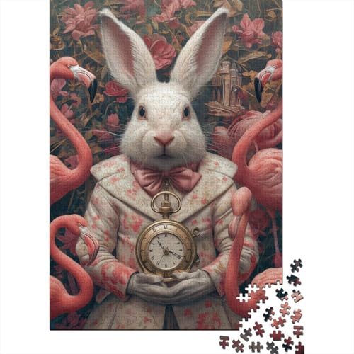 Art Animal Rabbit Jigsaw 520 Teile Puzzle für Erwachsene Puzzle Puzzle-Sets für Familien-Lernspiel 520 Teile (52 x 38 cm) von SOQWBYG