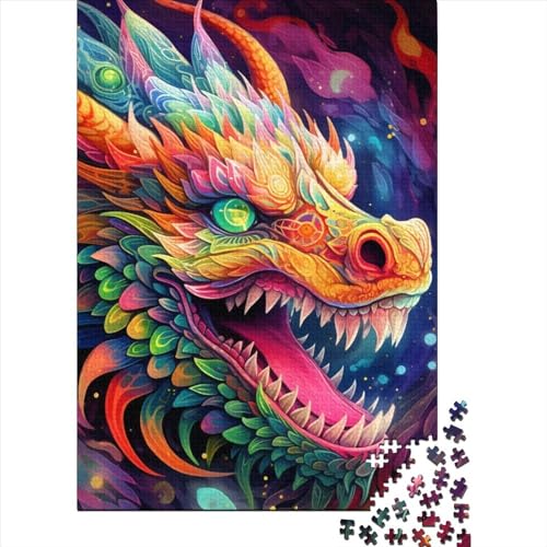Art Dragon Puzzle, 100% recycelter Karton, 100% recycelter Karton, Puzzle für Jungen oder Mädchen, Ostergeschenk, 70 x 50 cm, 1000 Teile von SOQWBYG